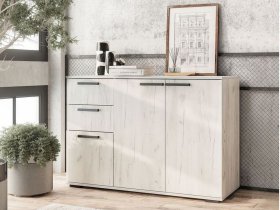 Комод Стандарт-3 NEW (дуб крафт белый) в Чумаково - chumakovo.mebel-nsk.ru | фото