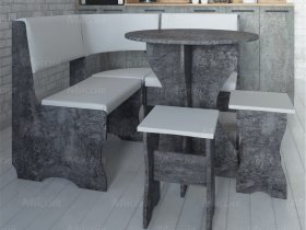 Кухонный уголок Лотос  (цемент темный к/з White) в Чумаково - chumakovo.mebel-nsk.ru | фото