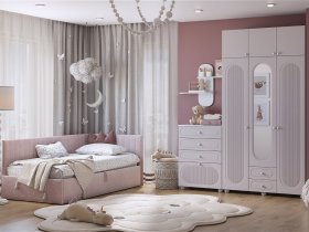 Модульная детская Милана (белое дерево/сакура) в Чумаково - chumakovo.mebel-nsk.ru | фото