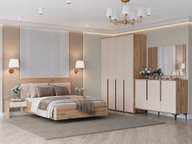 Модульная спальня Сицилия (дуб альпийский/тефия) в Чумаково - chumakovo.mebel-nsk.ru | фото