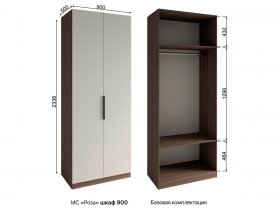 Шкаф 900 Роза (орех франклин карамельный/бежевый скин) в Чумаково - chumakovo.mebel-nsk.ru | фото