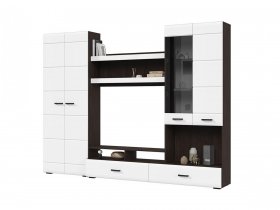 Стенка ГС-01 Либерти (венге/белый глянец) в Чумаково - chumakovo.mebel-nsk.ru | фото