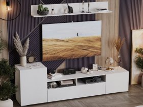 Стенка «Сильвия» (белый ясень) в Чумаково - chumakovo.mebel-nsk.ru | фото