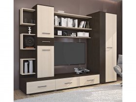 Стенка Верона (дуб венге/дуб молочный) в Чумаково - chumakovo.mebel-nsk.ru | фото