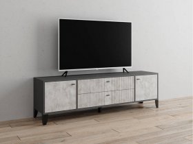Тумба под ТВ Парус-10 (графит/мальта) в Чумаково - chumakovo.mebel-nsk.ru | фото